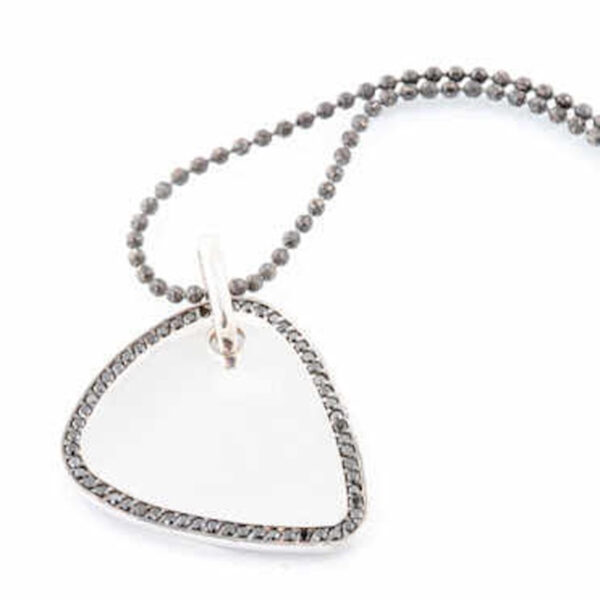 Guitar Pick Pendant with Black Diamond Border (W) - Image 3