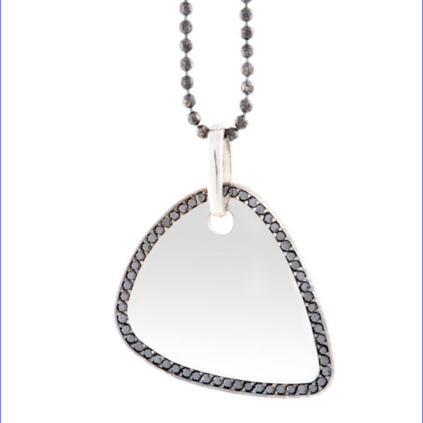 Guitar Pick Pendant with Black Diamond Border (W) - Image 2
