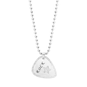 * Diamond Rock Star Guitar Pick Pendant (W)