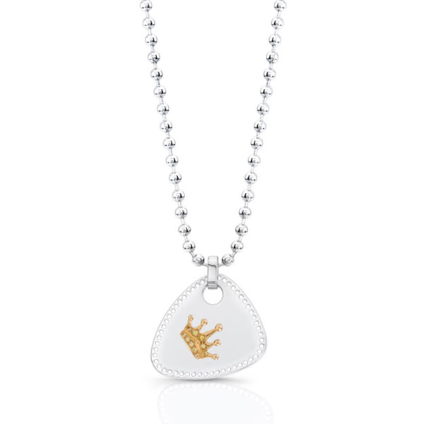 Crown Guitar Pick Pendant with Drilled Border